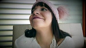 sexy latina andreagarcia fingers pussy during dirty casting interview