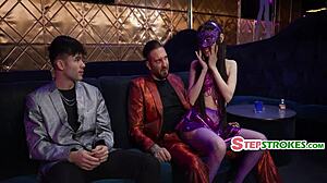 Stepfamily strip club surprise with Ronnie Violet dancing skinny