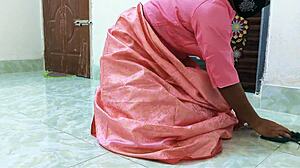 Indian desi maid bends over for boss's hard cock in kitchen