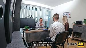 Hubby watches naughty wife fuck loan manager!