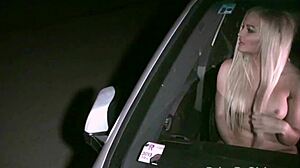 Blonde Model Fucked Hard In Public Gangbang Orgy Through Car Window