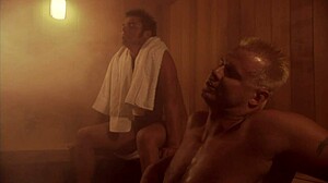 after gym training a shapely babe bends over for hot sauna doggystyle pounding