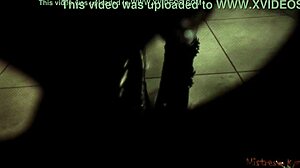 leashed masked sub kneels for mistress's boot-heeled sadism - pov