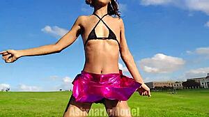 hairy pits shake as my tits bounce and pussy slips out