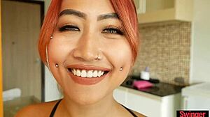 big butt thai cutie sucks cock then takes hard pounding?