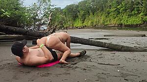Homemade Creampie as Stranger Fucks Big Ass Latina Beachside