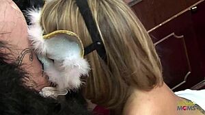 Blonde Milf Rabbit Thief Disciplined by Monkey-Outfit Group Doggystyle Poundings