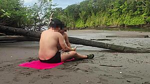 Homemade Creampie as Stranger Fucks Big Ass Latina Beachside