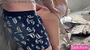 Big ass slut bound and fucked rough pov in public outdoor construction site