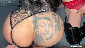 Two Big Tit Latina Babes Team Up on Monster Cock