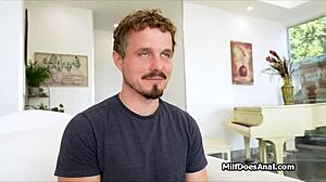 Busty Cougar's Yoga Stretches Lead to Deep Anal Pounding