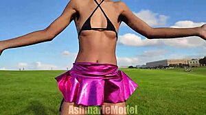 hairy pits shake as my tits bounce and pussy slips out