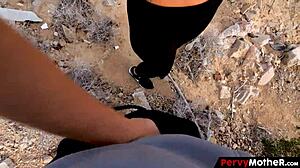 PervyMother blogger stepmom deepthroats stepson outdoors on family trip, craving every inch