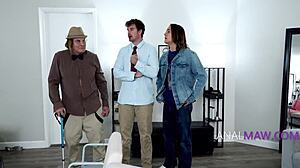 owner claims robo pussy first but family takes her ass mouth in milf anal gangbang...