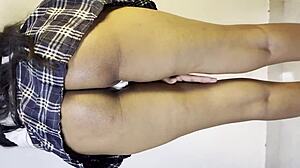 Horny Indian Coed Squirt-Rides Dildo For Teacher