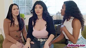 little puck's ebony threesome lick fest with alex coal and nicole kitt