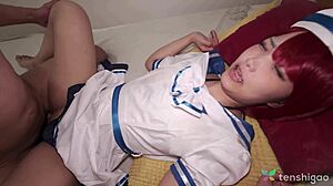 japanese moka akiyoshi rides two cocks in wild threesome orgy