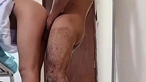 voyeur cam spies latina hospital worker bent over doggystyle orgasm