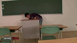 Kyoka Mizusawa's school blowjob leads to creampie pounding