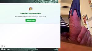 Watch this muscular fat guy's 19cm monster cock endure endless handjob workout without cumming!