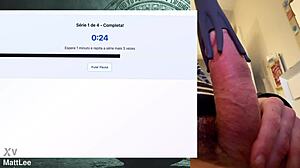 Watch this muscular fat guy's 19cm monster cock endure endless handjob workout without cumming!