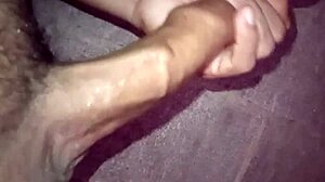guy strokes slick hot cock solo masturbation tease