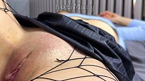 Up close milf pussy fuck creampie cum drip!