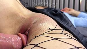 Up close milf pussy fuck creampie cum drip!