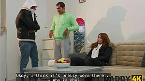 daddy4k trainer's monster cock equipment stretches my shaved pussy during workout