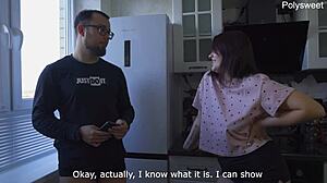 Neighbor's rough fuck shakes guy's table climax