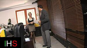 Blonde secretary pussy ass double penetration slut