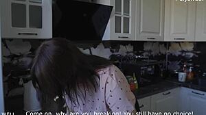 Neighbor's rough fuck shakes guy's table climax