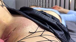 Up close milf pussy fuck creampie cum drip!