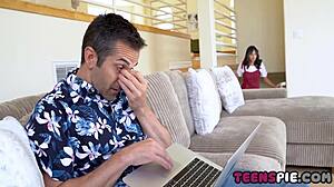Watch This Petite Teen Ditch Shyness for Deepthroat Creampie Threesome Frenzy!