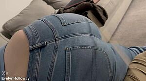 jeans hiding what daddy plans next after caning her ass?