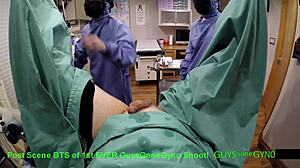 Doctor Tampa's cum extraction with anal fingering and spreading by nonbinary nurses.