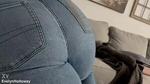 jeans hiding what daddy plans next after caning her ass?