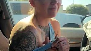 Girl Fixes Stuck Sports Bra in Gym Parking Lot Struggle