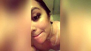 bbw latina miss madii soaks wet in homemade shower
