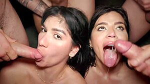 two horny babes yenifer chacon sara retali beg for our gangbang cocks