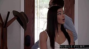 Nubilefilms S32E16 Petite Brunette Rides Realtor's Huge Cock Missionary Hard