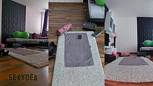 wow naked latina goddess shakes fat ass gym workout triple view!!