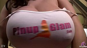 Busty September Carrino Shares Huge Tits Solo Tease