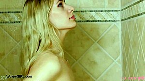 Elegant Shy Blonde Steps Into Steamy Shower For Intimate Casting Reveal