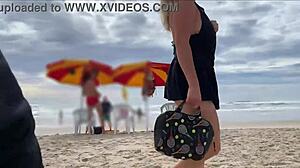 people watching but i'm cumming hard on beach with huge load