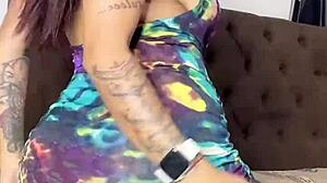 Redhead Tattoo Pornstar's Big Ass Toy Play