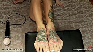 tattooed big tits babe anal machine squirt
