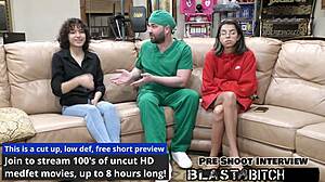 Doctor pounds patient brooklyn rossi's pussy four times to cum blast