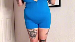 plump latina bbw shakes huge natural tits in erotic workout!