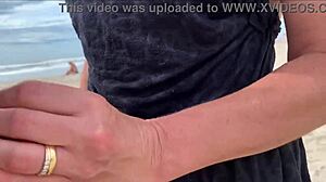 people watching but i'm cumming hard on beach with huge load